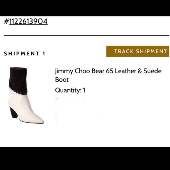 NEW Jimmy Choo Leather Suede Studded Timeless Two-Tone Crystal Bear 65 Bootie … - Picture 15 of 16
